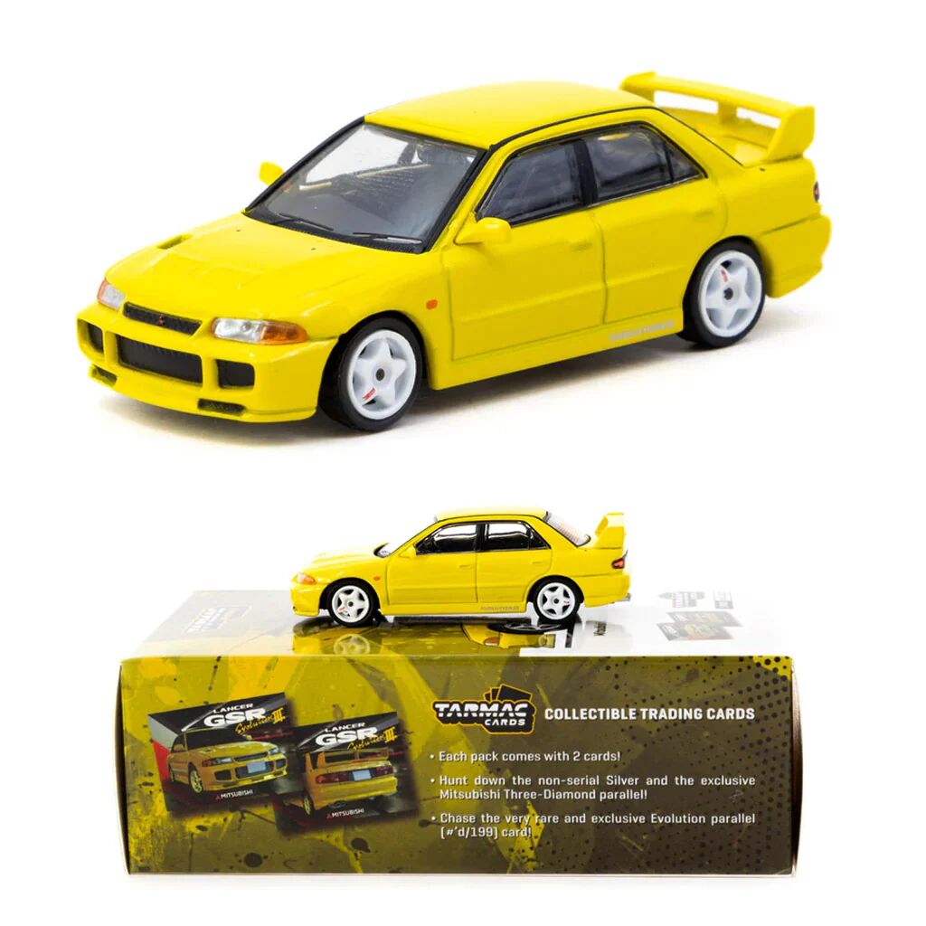 Tarmac Works 1/64 Lancer GSR Evolution ll with Trading Cards