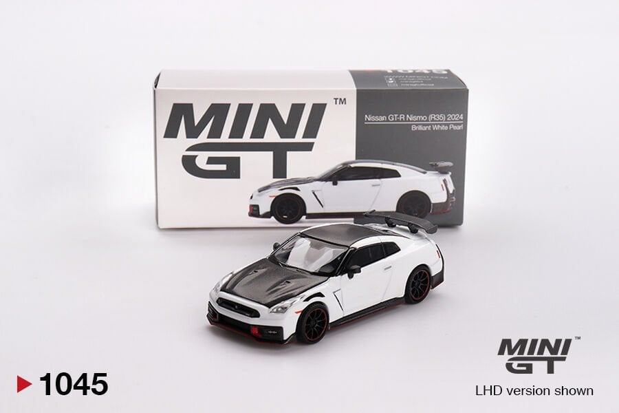 Mini GT 1/64 Nissan GT-R Nismo 2024 Brilliant White Pearl