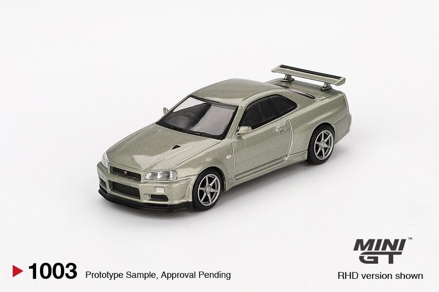 Mini GT 1/64 Nissan Skyline GT-R (R34) V-Spec II Nür Millenium Jade