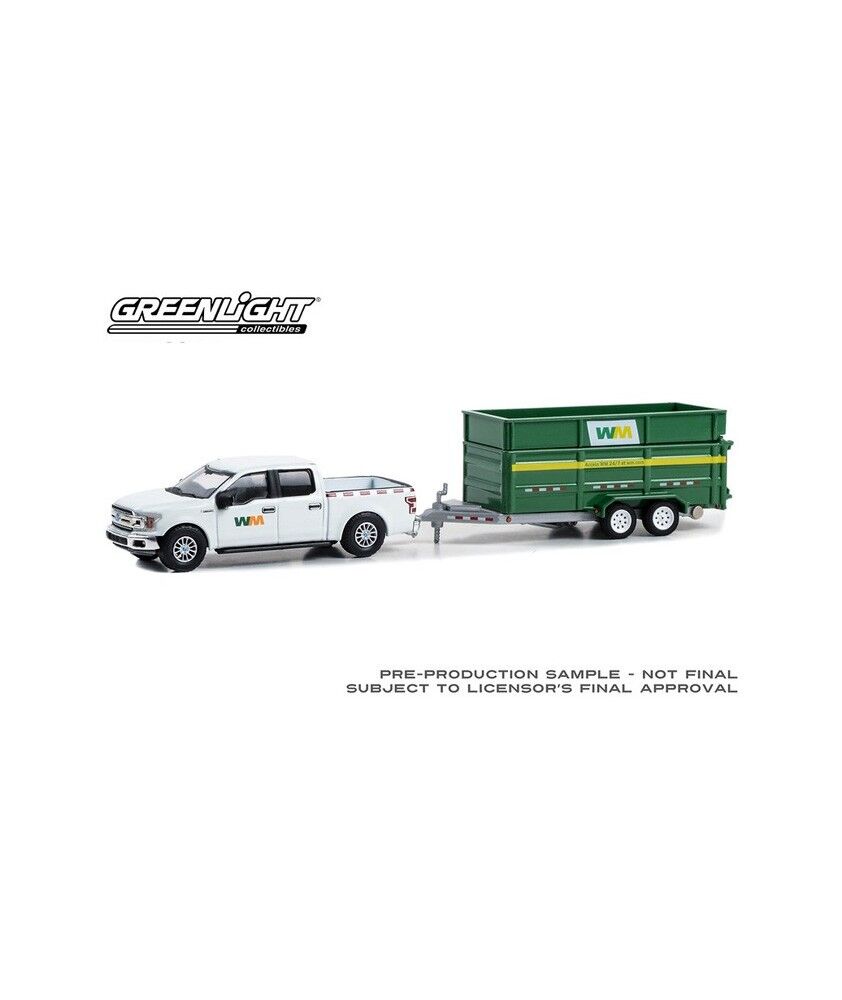 Greenlight 1/64  2018 Ford F-150 XLT with Double-Axle Dump Trailer Tow&Hitch