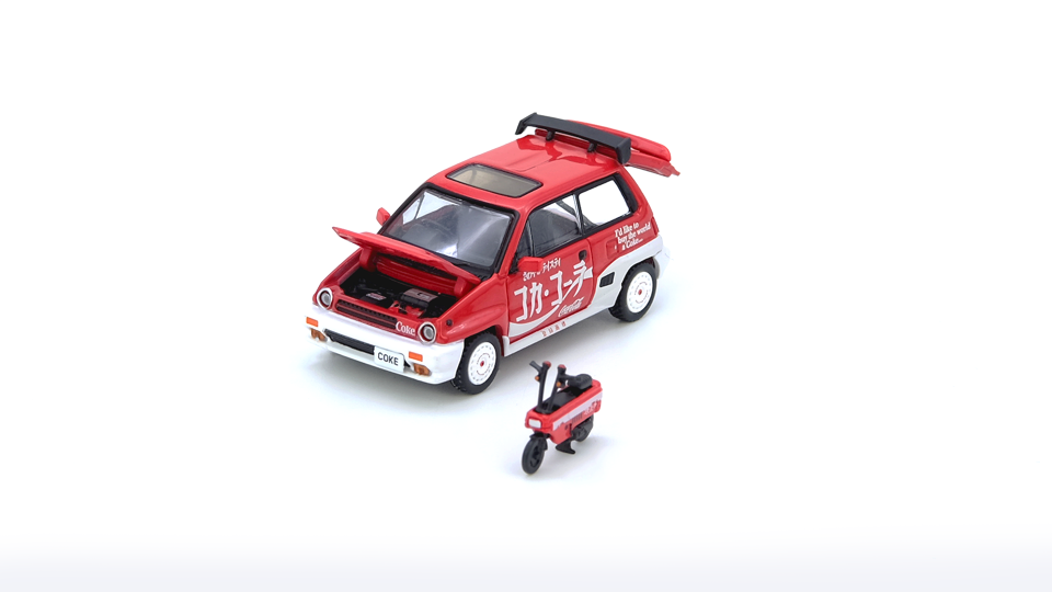 İNNO64 HONDA CITY TURBO II ''Coca-Cola'' Livery With Motocompo