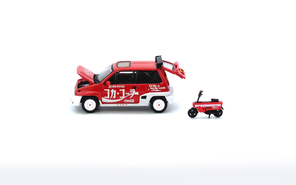 İNNO64 HONDA CITY TURBO II ''Coca-Cola'' Livery With Motocompo