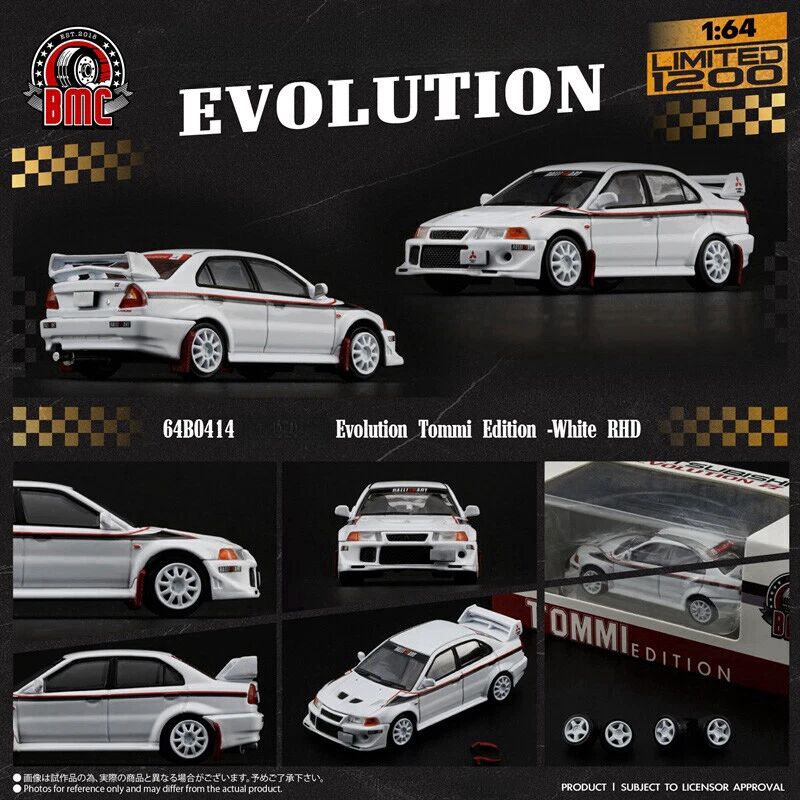 (ÖN SİPARİŞ) BM Creations 1/64 Mitsubishi Lancer EVO 6.5 Tommi Edition (Beyaz)