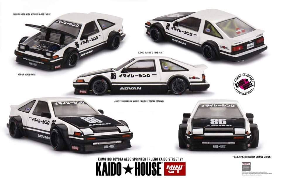 (ÖN SİPARİŞ) Kaido House X Mini GT Toyota AE86 Sprinter Trueno Kaido Street V1