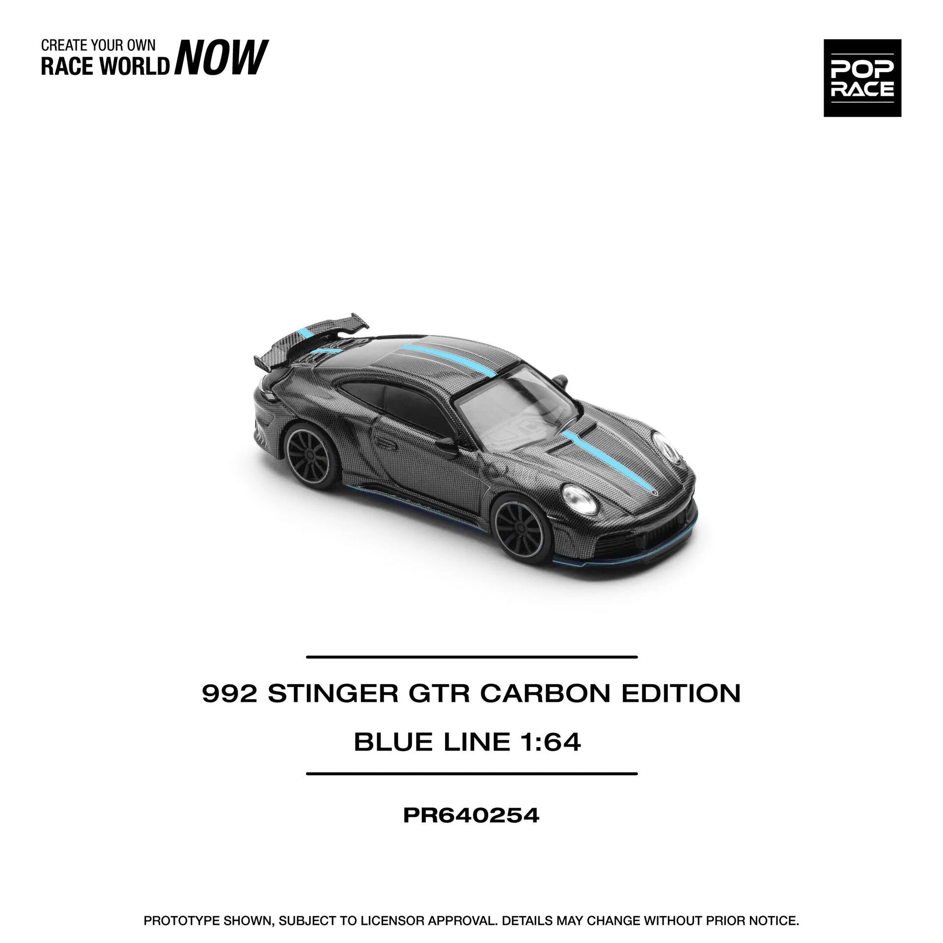 Pop Race 1/64 Porsche 992 Stinger GTR Carbon Edition Redline