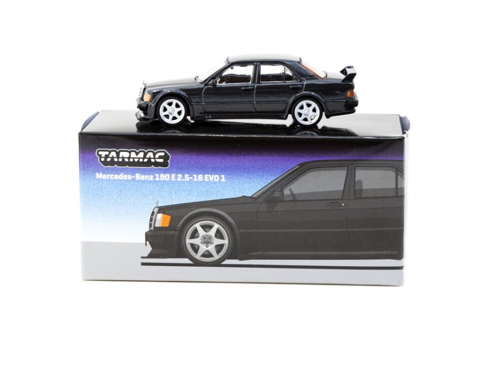 Tarmac Works 1/64 Mercedes-Benz 190 E 2.5-16 EVO 1 Blue Black Metallic
