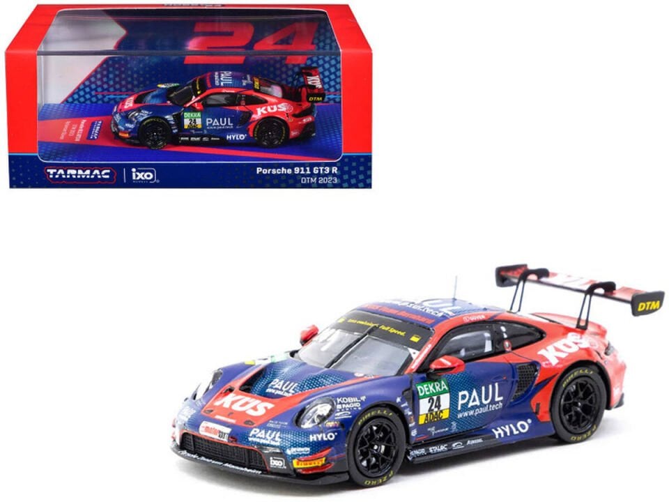 Tarmac Works X iXO Models 1/64 Porsche 911 GT3 R DTM 2023 #24