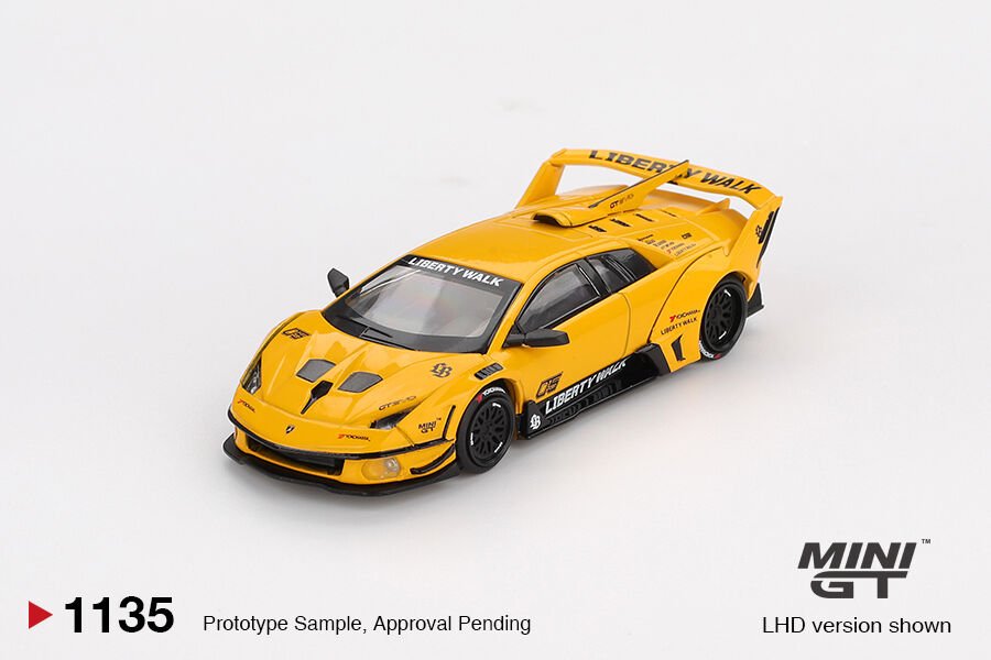 Mini GT 1/64 LB-Silhouette WORKS MURCIELAGO GT Evo Yellow