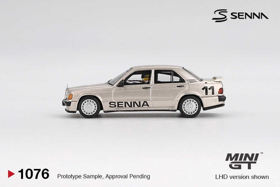 Mini GT 1/64 Mercedes-Benz 190 E 2.3-16 #11 Ayrton Senna 1984 Nürburgring Race of Champions w/ Figure