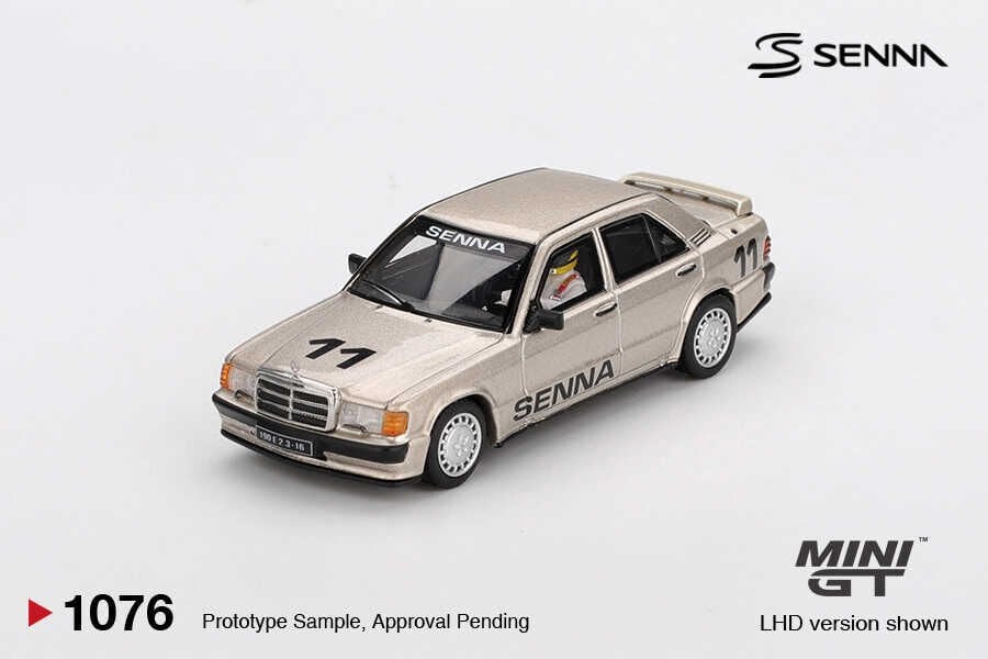 Mini GT 1/64 Mercedes-Benz 190 E 2.3-16 #11 Ayrton Senna 1984 Nürburgring Race of Champions w/ Figure