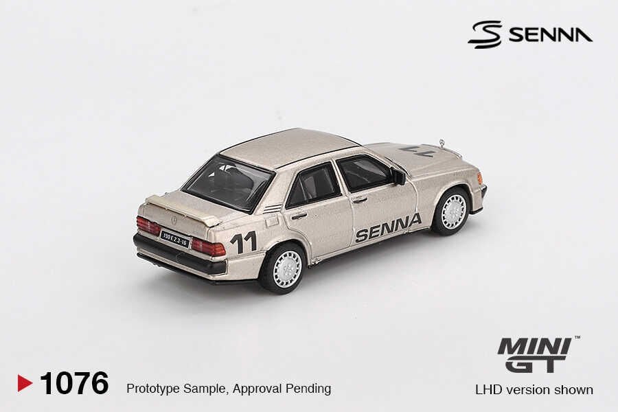 Mini GT 1/64 Mercedes-Benz 190 E 2.3-16 #11 Ayrton Senna 1984 Nürburgring Race of Champions w/ Figure