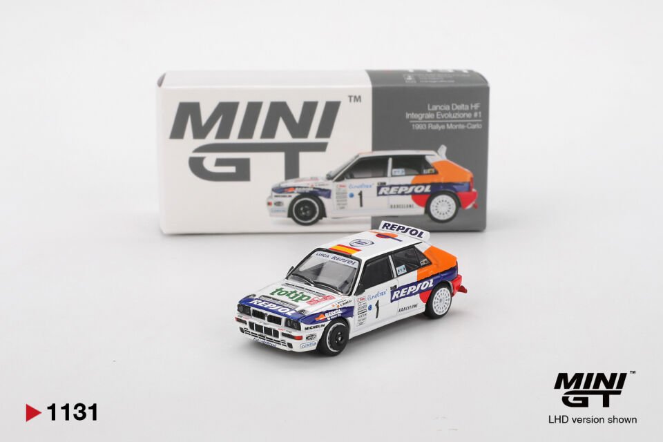 Mini GT 1/64 Lancia Delta HF Integrale Evoluzione #1 1993 Rallye Monte-Carlo