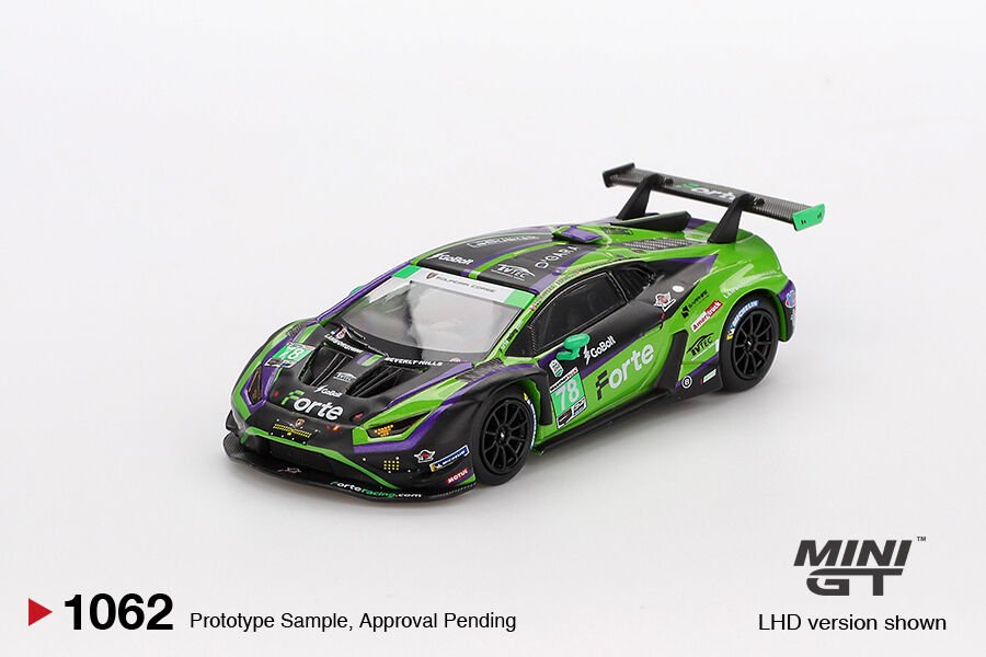 Mini GT 1/64 Lamborghini Huracán GT3 EVO2 Forte Racing 2024 IMSA Daytona 24 Hrs